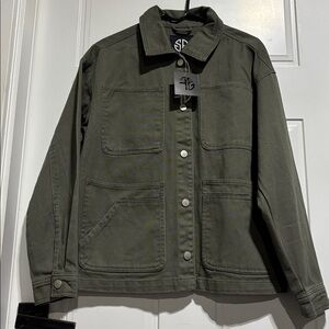 Stitch Fusion Twill cotton chore jacket,snap front,chest pockets,6 front pockets